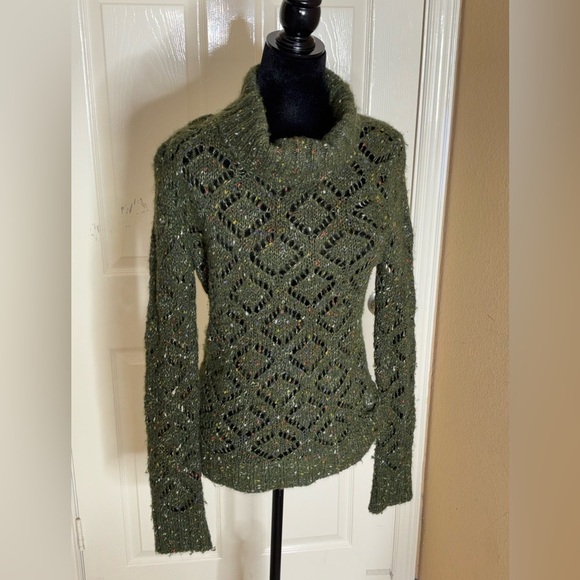 Dolce & Gabbana Sweaters - Dolce & Gabbana Women's Green Cable Knit Turtleneck Sweater Vintage Sz L Italy.